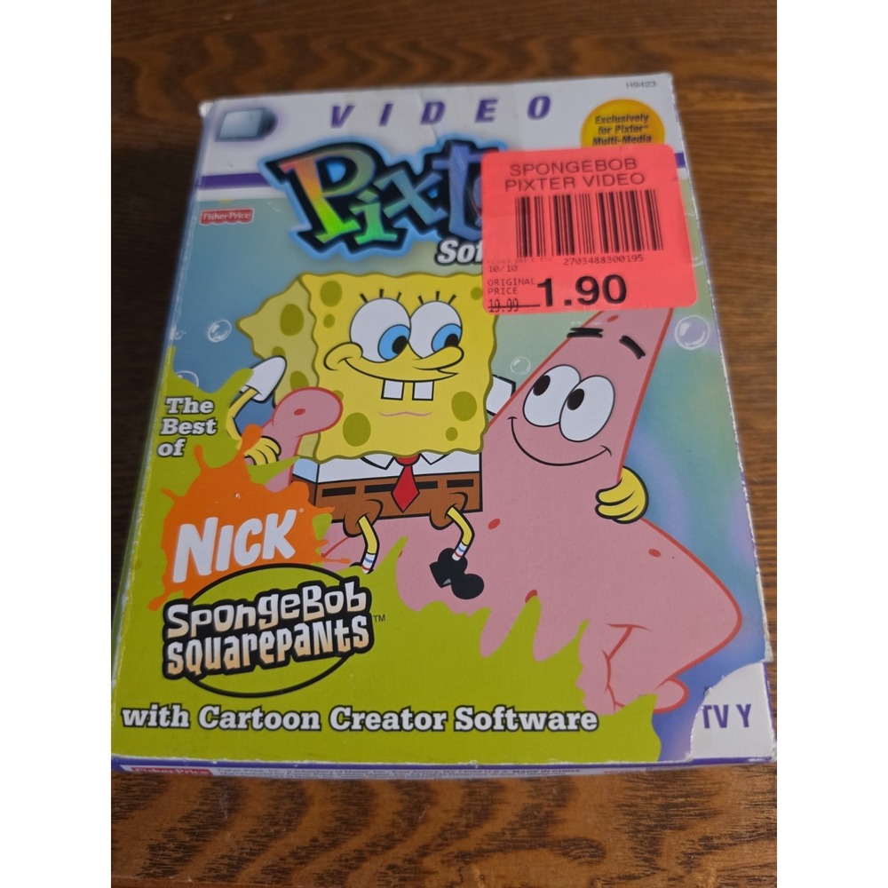 Fisher Price System Pixter Video Software Cartridge Spongebob Squarepants Game